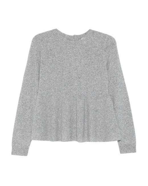 Ba&sh Gray Peplum Knitted Top