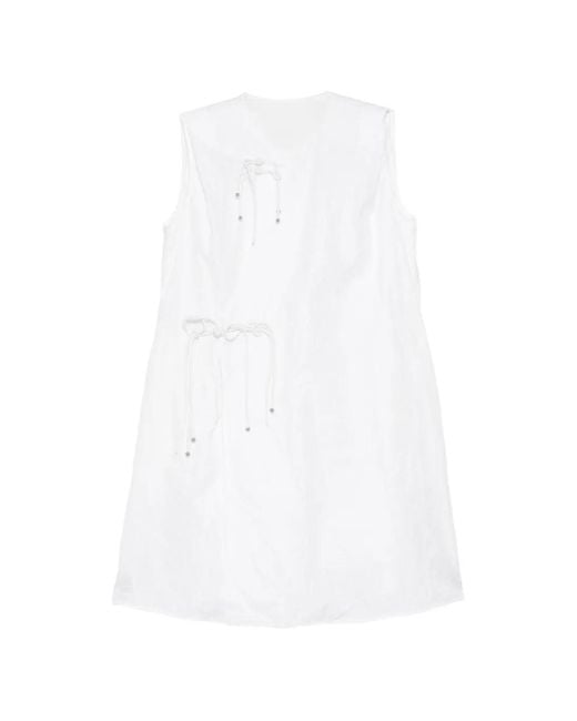 JNBY White Floral-Embroidered Sleeveless Dress