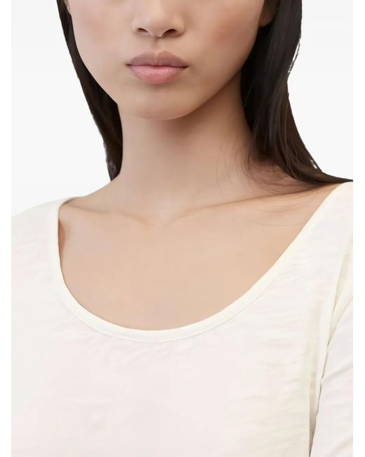 Marc O' Polo White Scoop-Neck Long-Sleeve Top