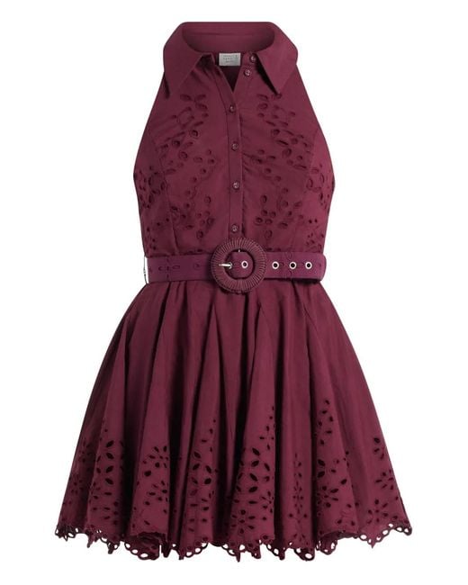 Hemant & Nandita Purple Robe Courte Mahi À Taille Ceinturée