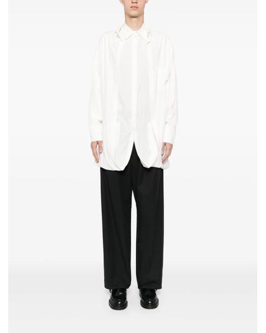 Yohji Yamamoto White Double-Layered Shirt for men