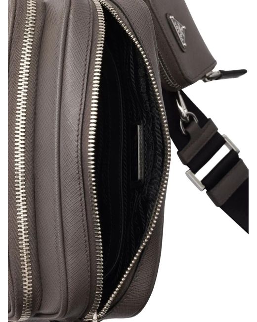 Prada Black Textured Crossbody Bag for men
