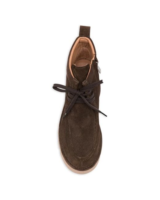 SERGIO MORETTI FIRENZE Brown Lace-Up Suede Ankle Boots