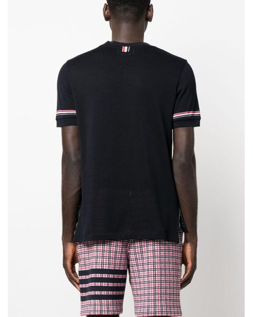Thom Browne Black Striped T-Shirt for men