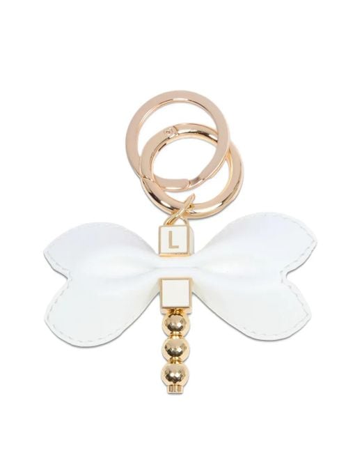 Lancel White Dragonfly Keyring