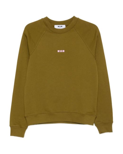 Sudadera con logo de manga raglán MSGM de color Green