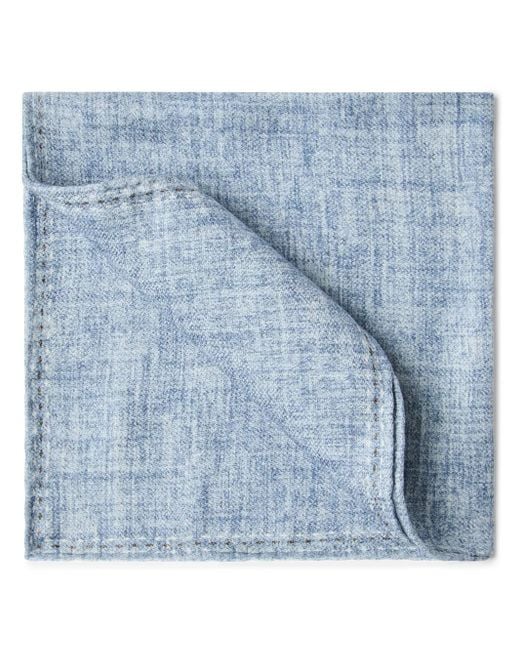 Brunello Cucinelli Blue Silk Square Pocket for men