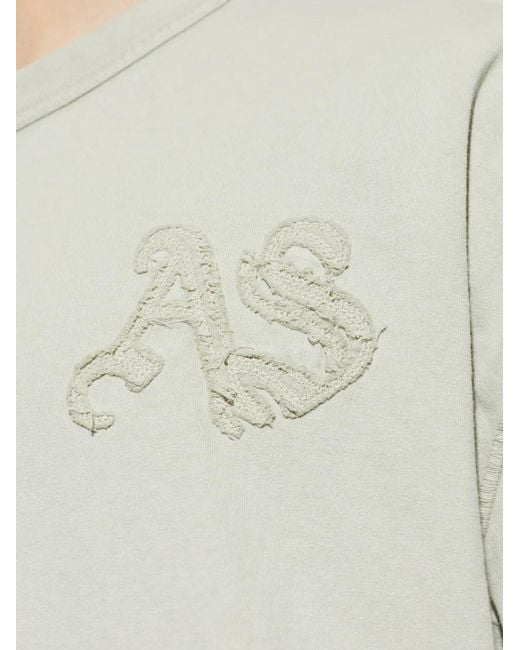AllSaints White T-Shirt En Coton À Patch Logo for men