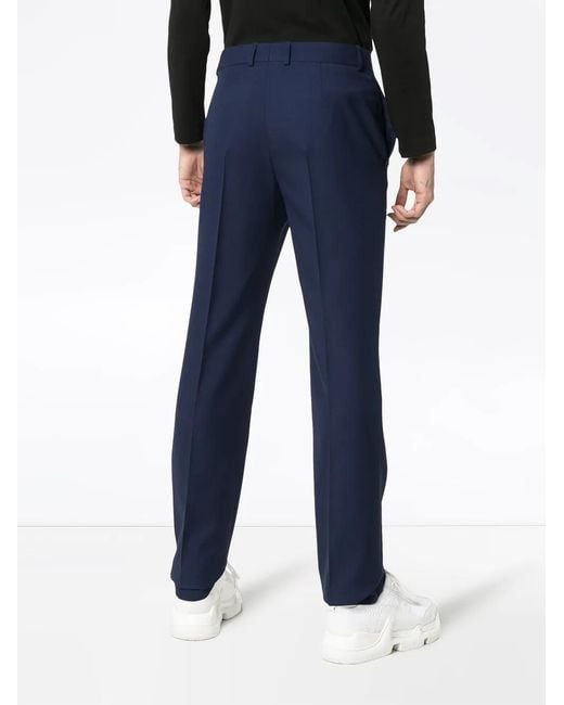 Balenciaga Blue Straight Leg Tailored Trousers for men