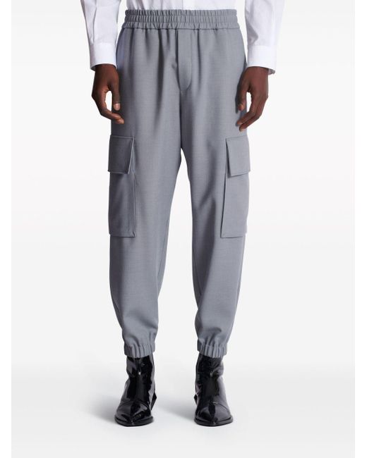 Balmain Gray Tapered-leg Cargo Trousers for men