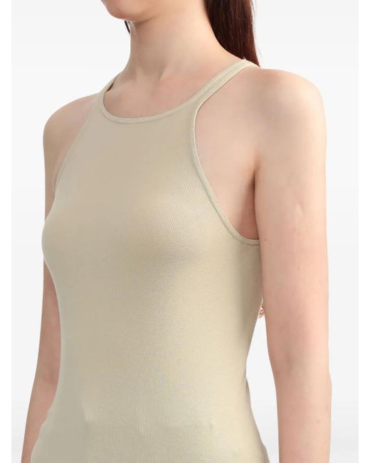 Rick Owens Natural Halterneck Cotton Tank Top