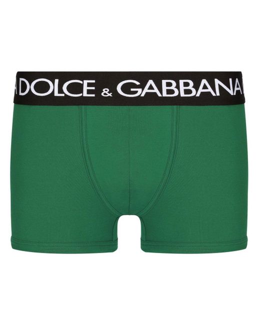 Dolce & Gabbana Green Logo-waistband Jersey Boxers for men