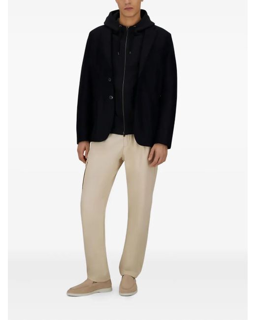 Herno Blue Ribbed Sweatshirt for men