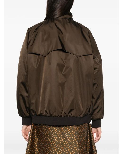 Prada Brown Logo-Plaque Bomber Jacket