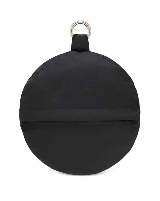 Gucci Black Reversible Gg Monogram Buckle Hat