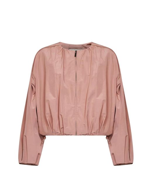 Weekend by Maxmara Pink Gathered Zip-Up Jacket