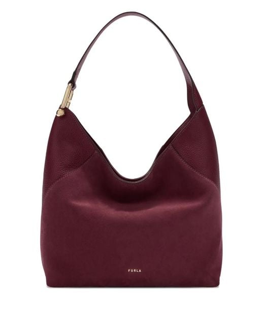 Furla Purple Medium Lara Leather Shoulder Bag