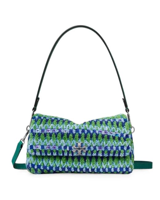Tory Burch Green Charlie Beaded Shoulder Bag