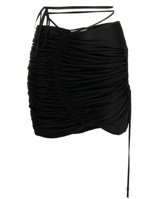 ANDREADAMO Black Cut-Out Detail Asymmetric Skirt