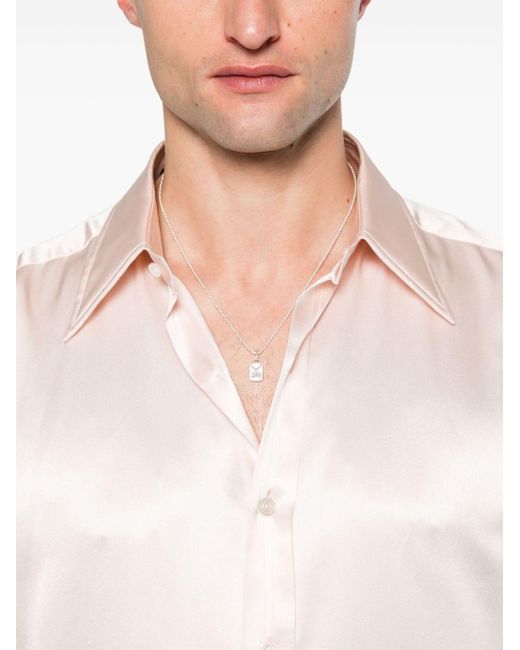 Tom Ford Pink Long-Sleeve Silk Shirt for men