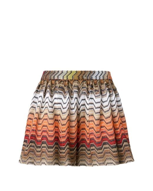 Missoni Brown Zig-Zag Mini Skirt