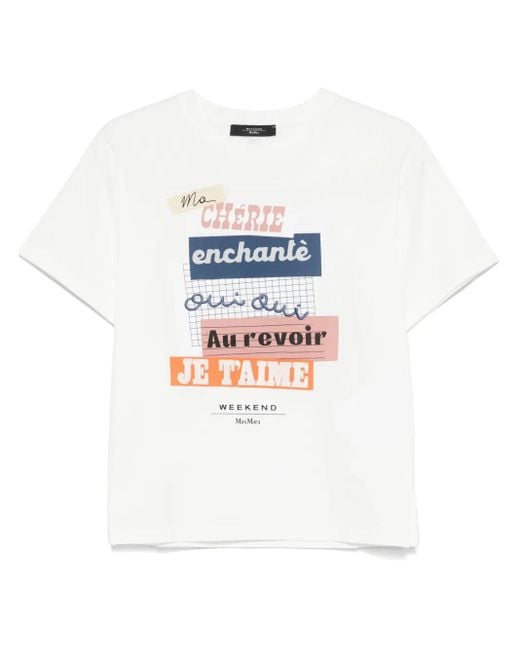 T-Shirt À Imprimé Graphique Weekend by Maxmara en coloris White
