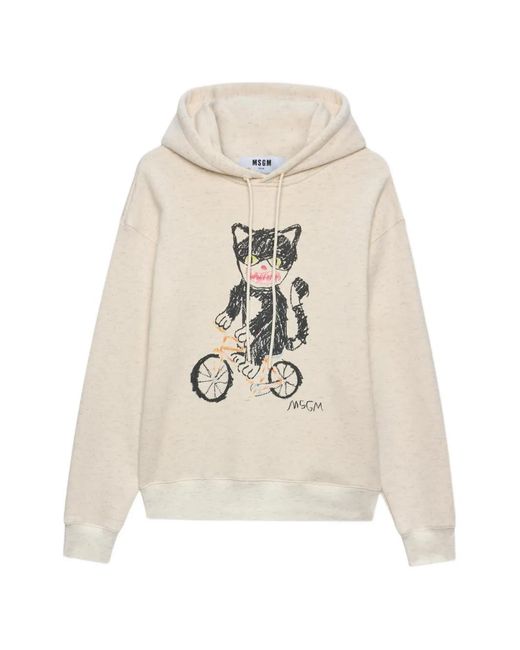 MSGM Hoodie Met Print in het White voor heren