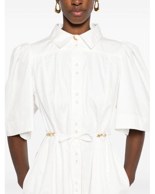 Aje. White Pivotal Tie Midi Dress