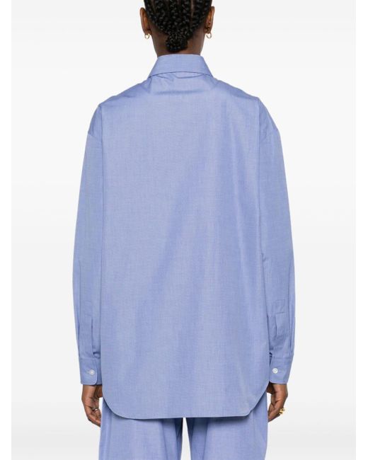 The Row Blue Attica Cotton Shirt