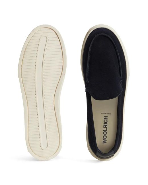 Woolrich Black Slip-On Suede Loafers for men