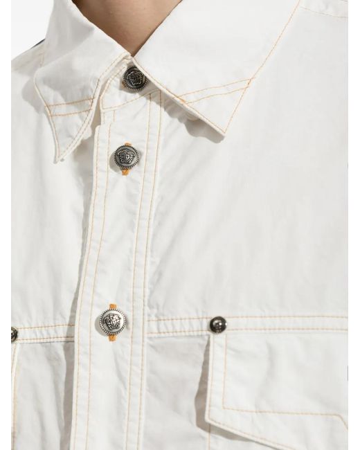 Versace White Medusa Flap-Pocket Shirt for men