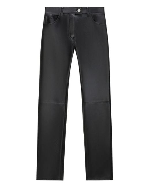 Courreges Gray Leather Trousers