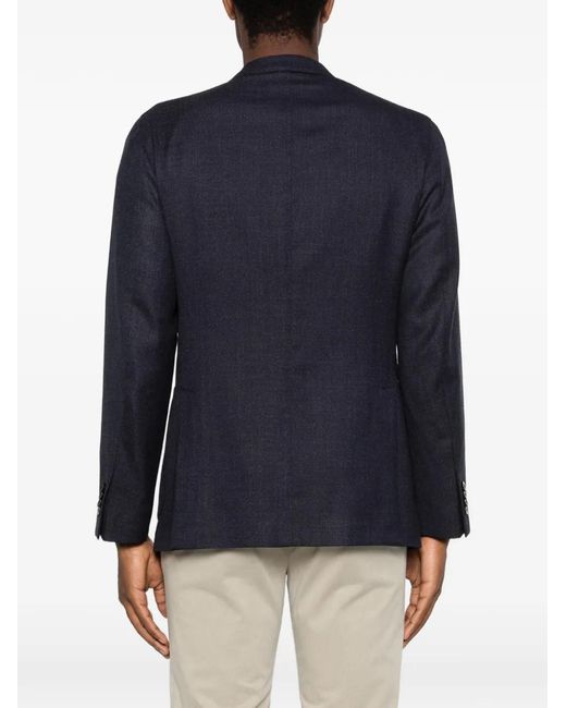 Boglioli Blue K-Jacket Single-Breasted Patch-Pockets Blazer for men