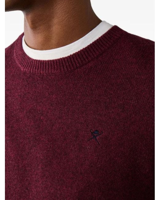 Hackett Strickpullover Mit Rundhalsausschnitt in Red für Herren