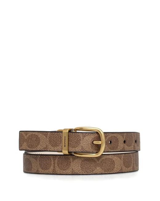 COACH Brown Patterned Reversible Belt