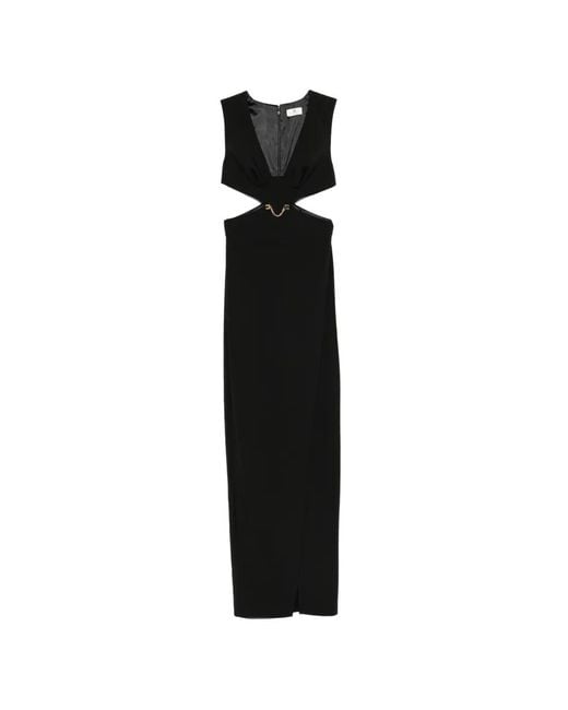 Elisabetta Franchi Women's Black Chain V-Neck Maxi Dress - nationalbodyline.in Elisabetta Franchi Women's Black Chain V-Neck Maxi Dress - nationalbodyline.in