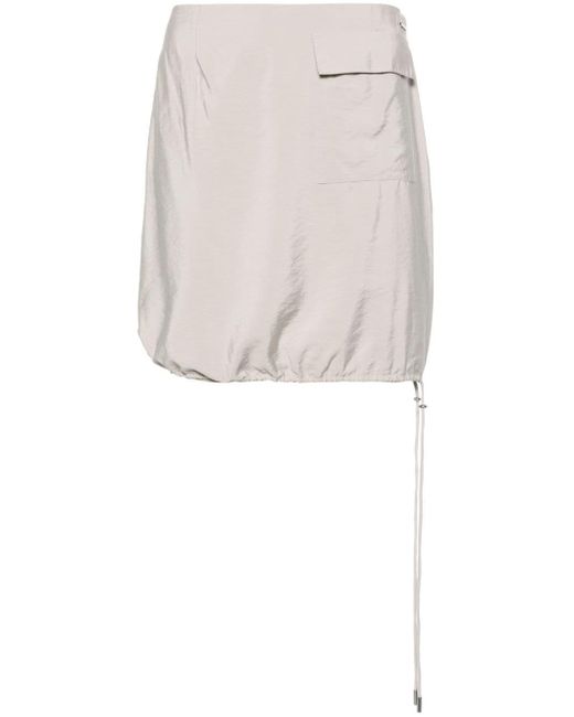 Calvin Klein White Logo-plaque Crinkled Mini Skirt