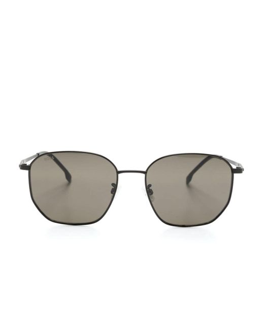 Boss Gray Geometric-frame Sunglasses for men