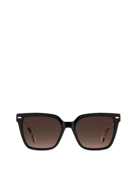 Carolina Herrera Gray Square-Frame Sunglasses