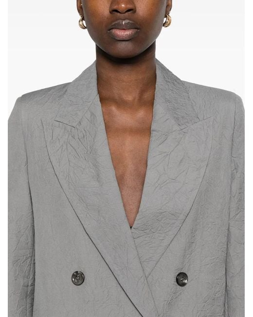 Max Mara Gray Wool Double-Breasted Jacket
