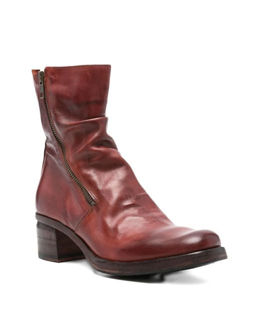 shotof Brown 50Mm Zipped Block-Heel Ankle Boots