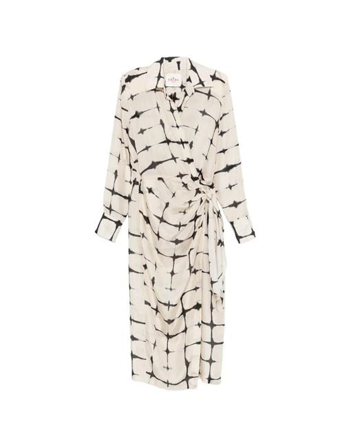 CRI.DA White Como Tie-Dye Silk Dress