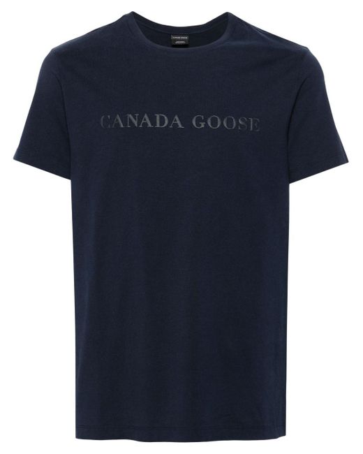 Canada Goose Blue Emersen Logo-print T-shirt for men