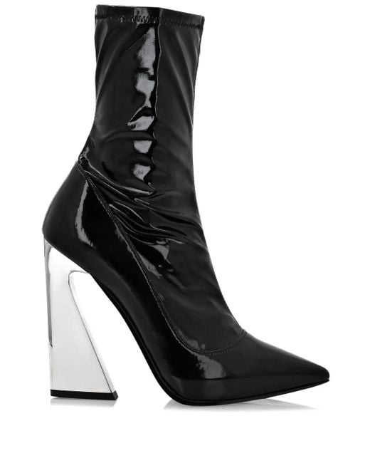 Philipp Plein Black Naplak Pointed Boots