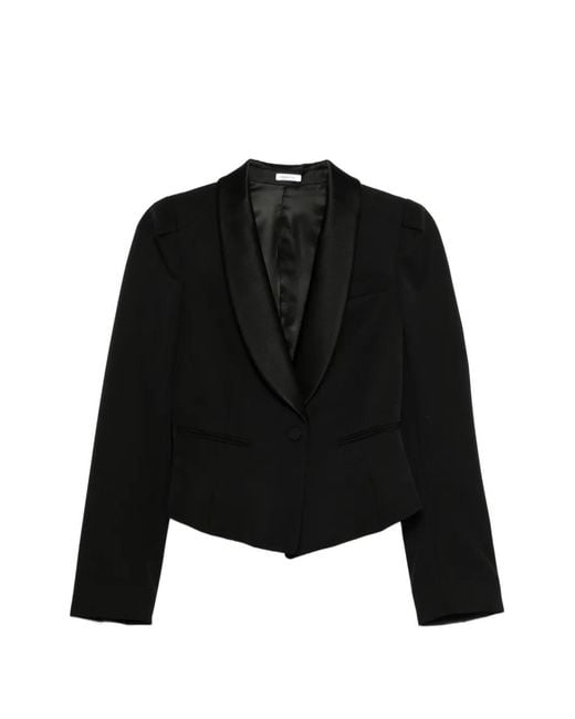 McQueen Black Shawl-Lapel Fitted Blazer