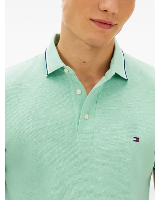 Tommy Hilfiger Green Short-Sleeve Collared Polo Shirt for men