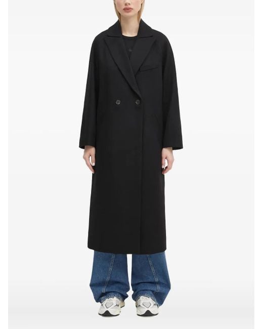 A.P.C. Wollen Jas Met Dubbele Rij Knopen in het Black