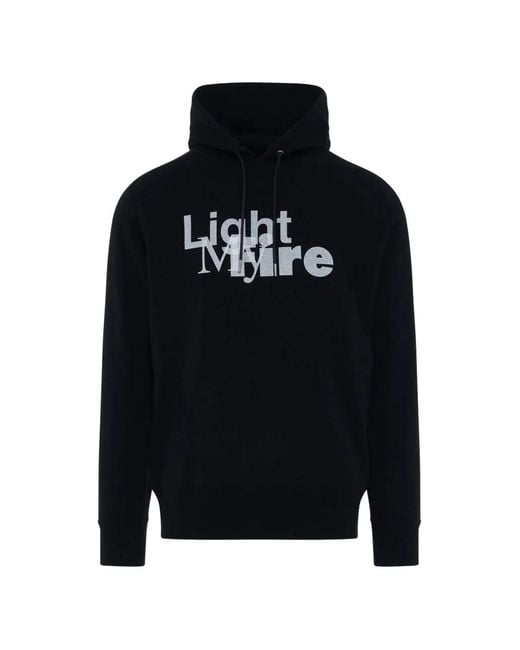 Sacai Black Graphic-Print Drawstring Hoodie