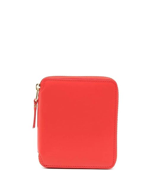 Comme des Garçons Red Zip-Around Leather Wallet