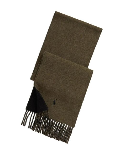 Polo Ralph Lauren Green Reversible Fringed Scarf for men